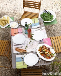 Modern and minimal take on setting the table.